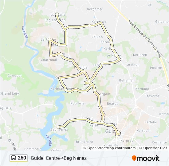 260 bus Line Map