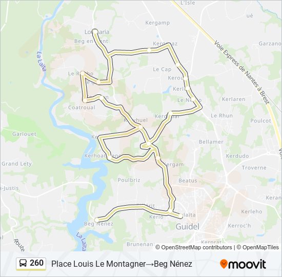 Mapa de 260 de autobús