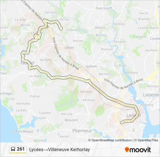 261 Bus Line Map