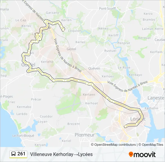 261 Bus Line Map