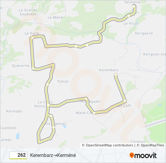 Plan de la ligne 262 de bus