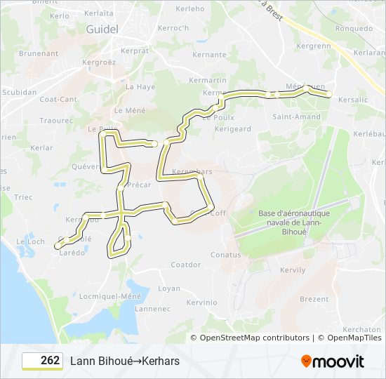 262 bus Line Map