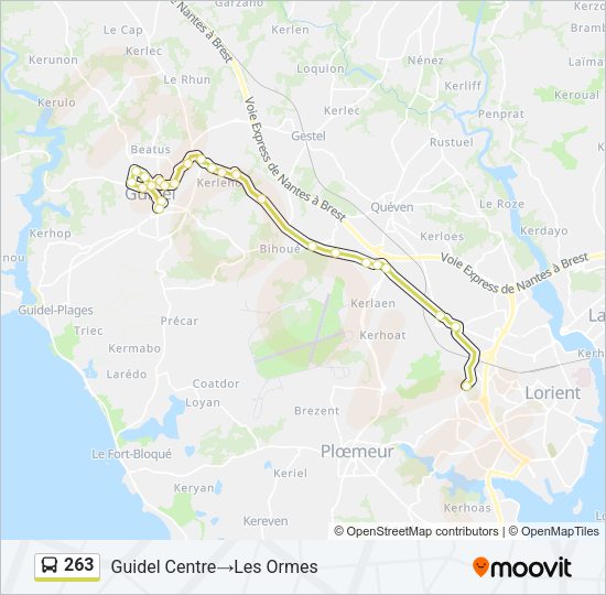 Plan de la ligne 263 de bus