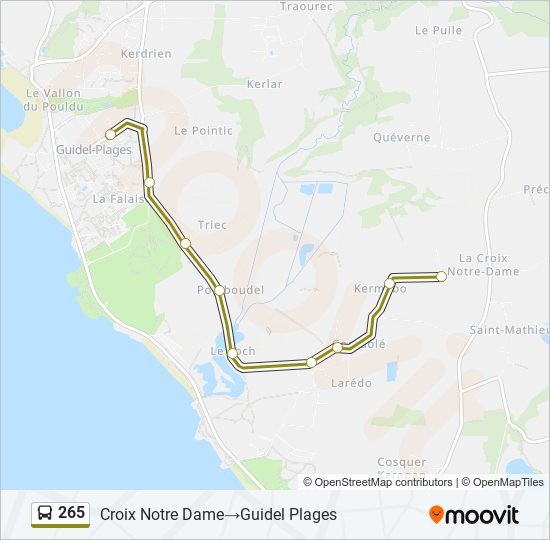 Mapa de 265 de autobús