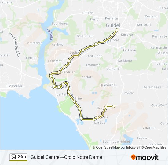 Plan de la ligne 265 de bus