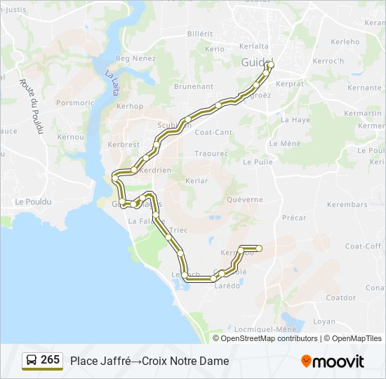 Plan de la ligne 265 de bus