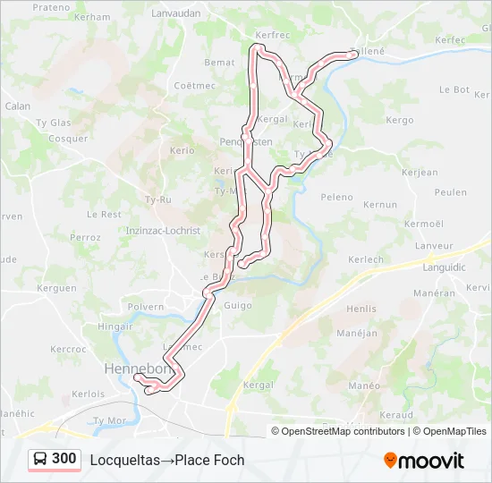 300 Bus Line Map