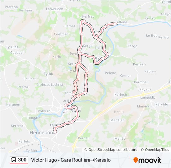 Mapa de 300 de autobús