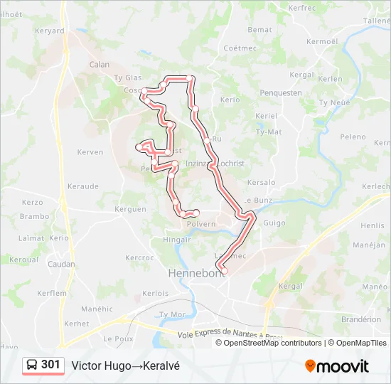 301 Bus Line Map