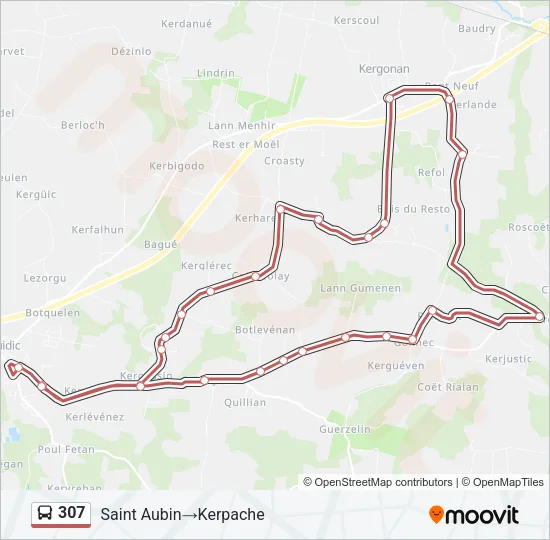 307 Bus Line Map