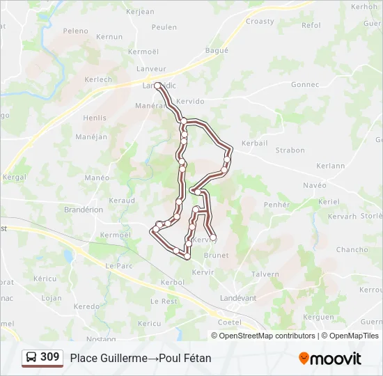 309 Bus Line Map