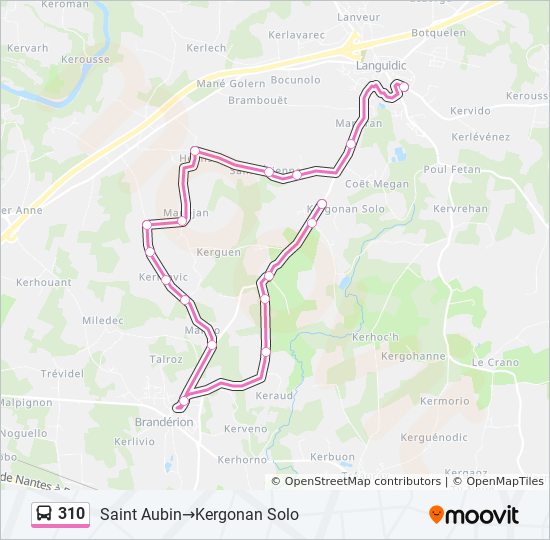 Mapa de 310 de autobús