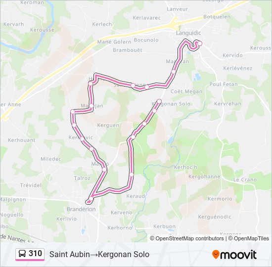 Mapa de 310 de autobús