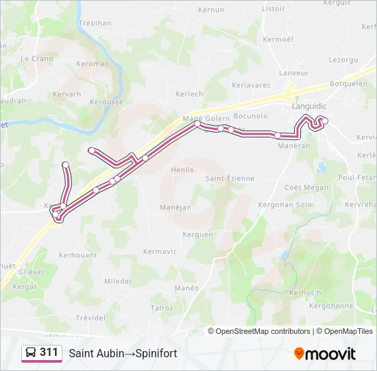 311 Bus Line Map
