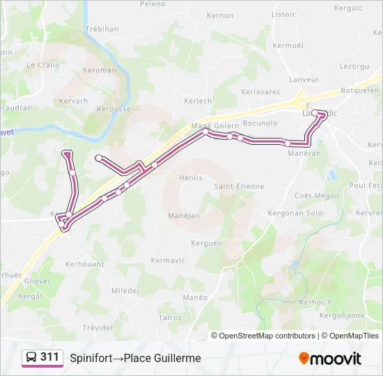 311 Bus Line Map