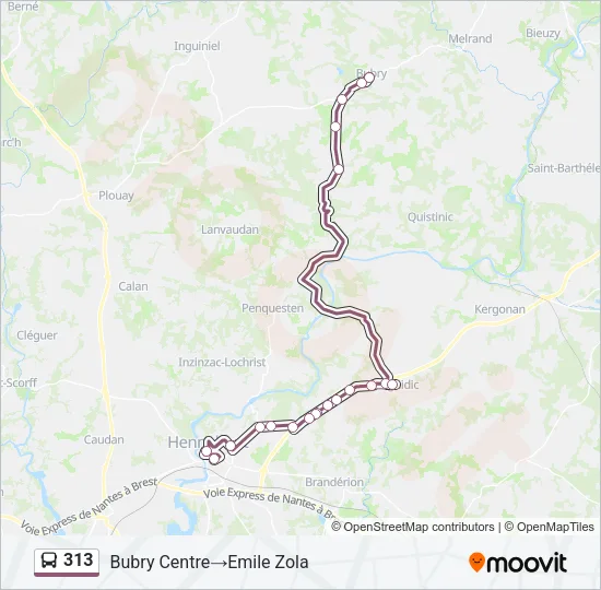 313 Bus Line Map