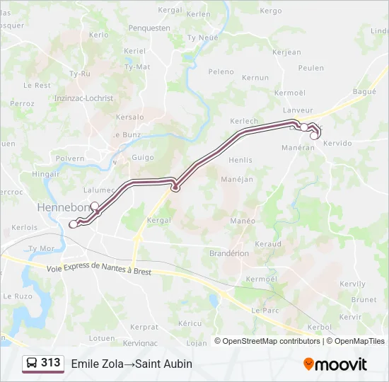 313 Bus Line Map