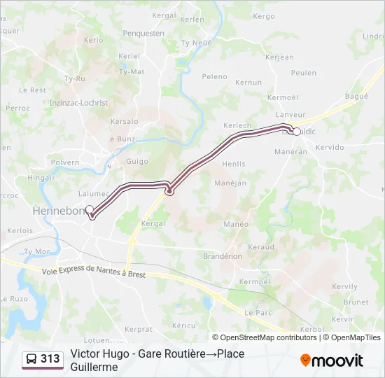 313 Bus Line Map