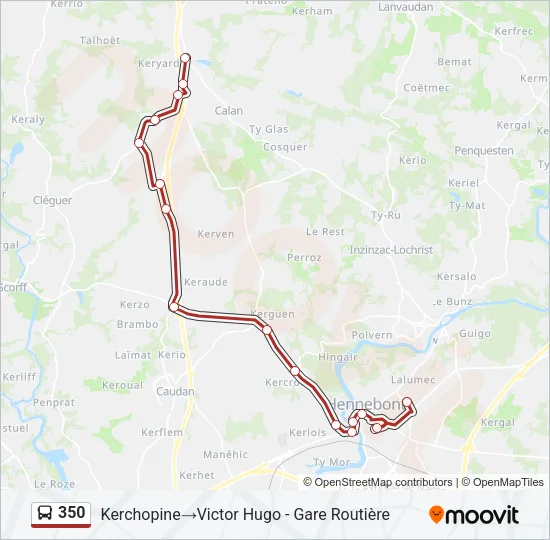 350 Bus Line Map