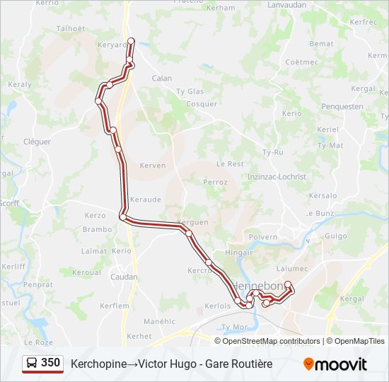 350 bus Line Map