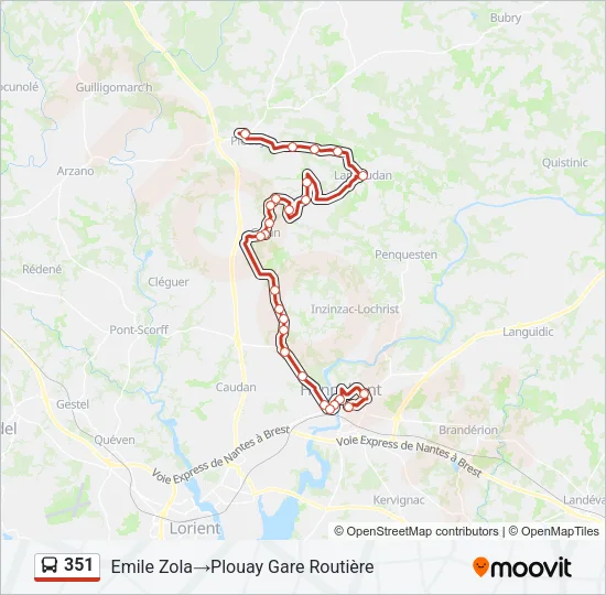 351 Bus Line Map