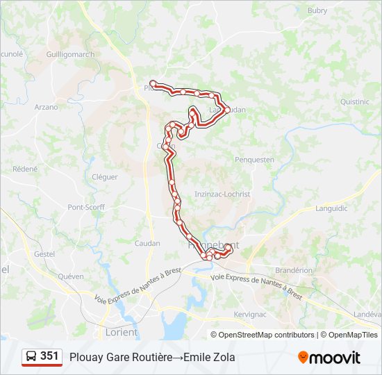 351 bus Line Map