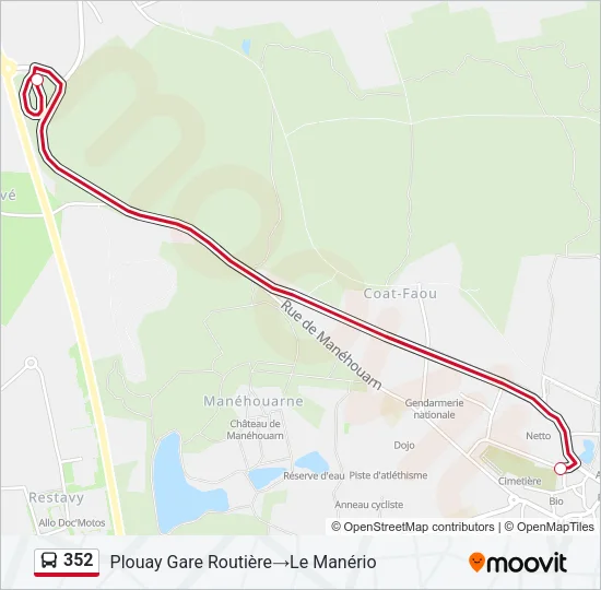 352 Bus Line Map