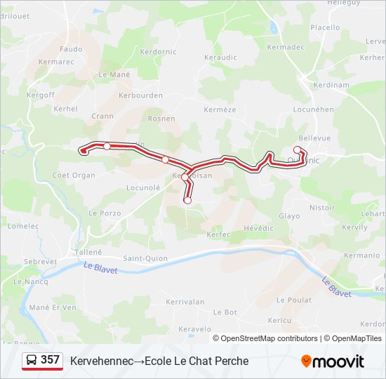 Mapa de 357 de autobús