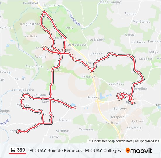 359 bus Line Map