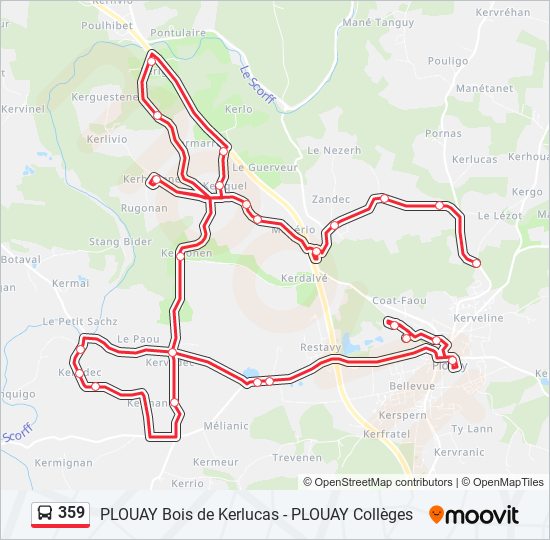 359 bus Line Map