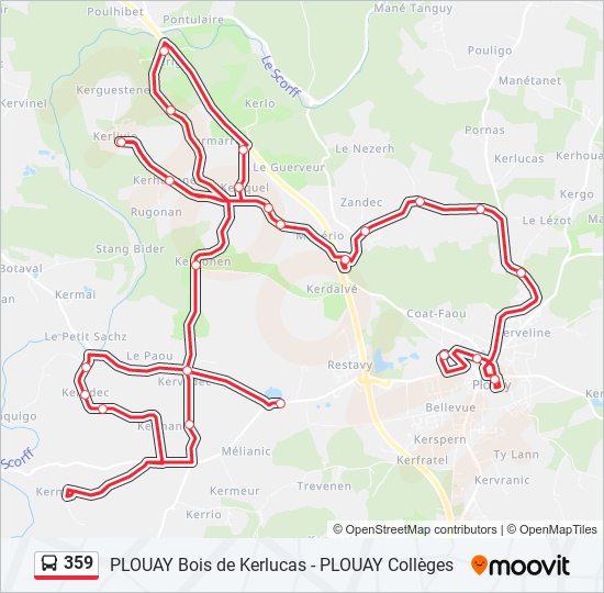 Plan de la ligne 359 de bus