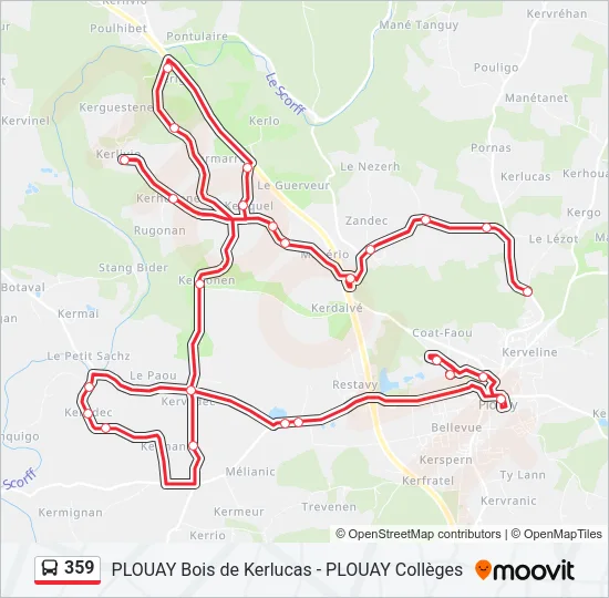 359 Bus Line Map