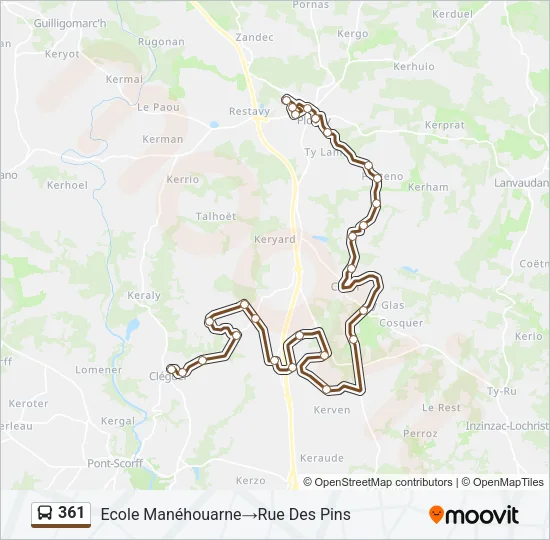 361 Bus Line Map
