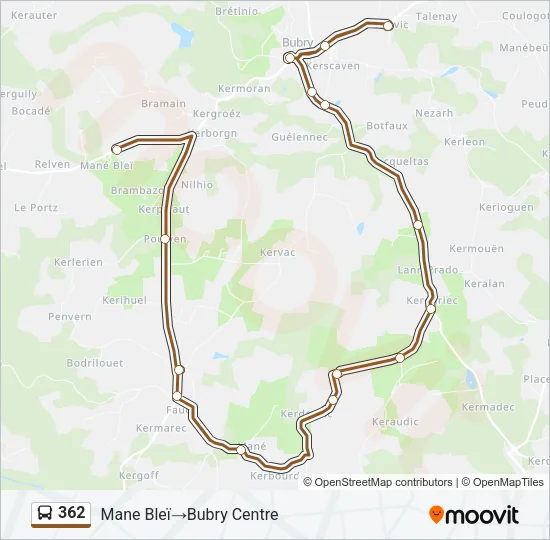 362 Bus Line Map