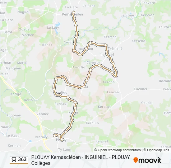 363 Bus Line Map