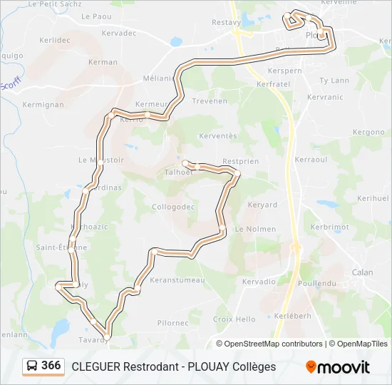 366 Bus Line Map