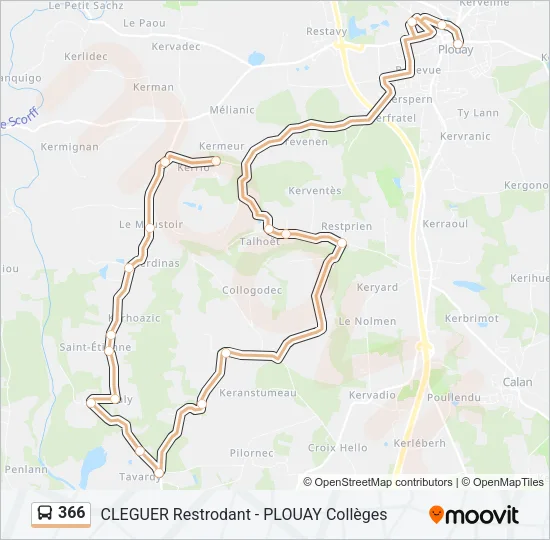 366 Bus Line Map