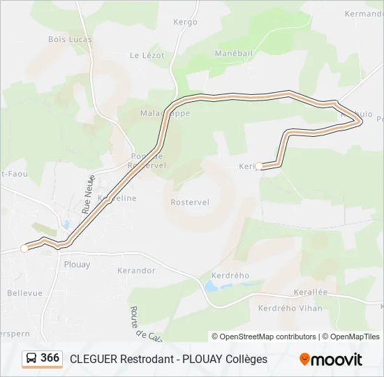 366 Bus Line Map