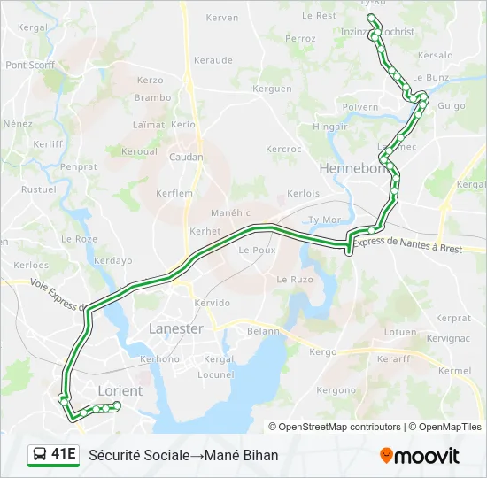 41E Bus Line Map