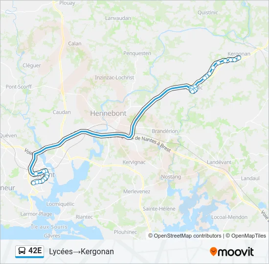 42E Bus Line Map