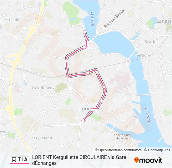 T1A Bus Line Map