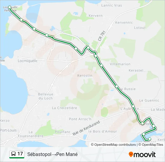 17 Bus Line Map