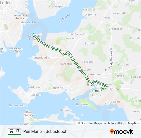 17 bus Line Map