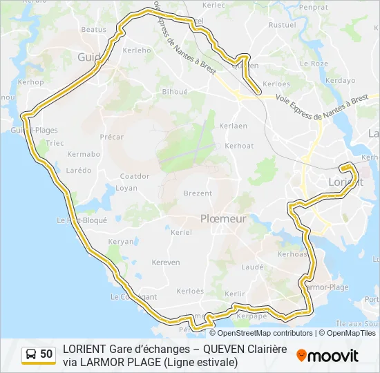 50 Bus Line Map