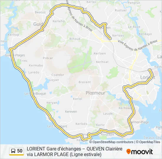 50 Bus Line Map