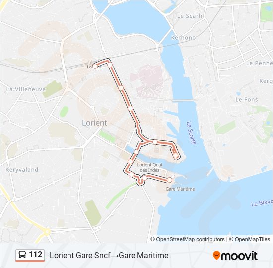 Mapa de 112 de autobús