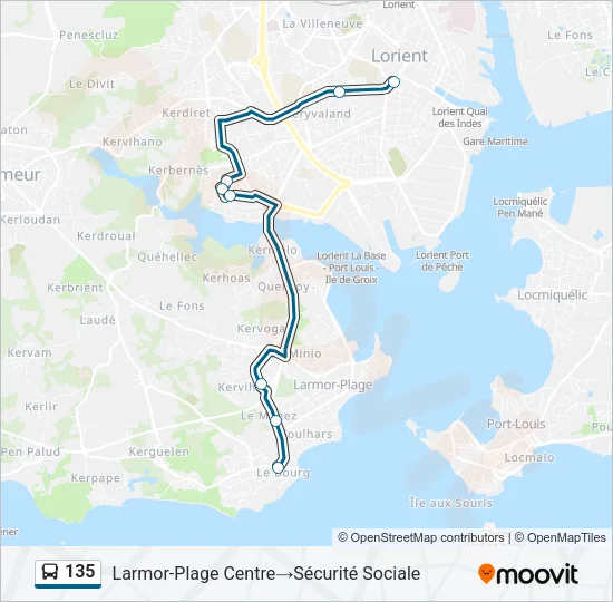 135 Bus Line Map