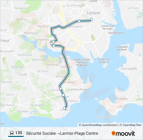 135 Bus Line Map