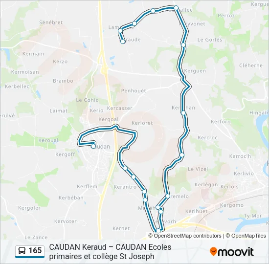 165 Bus Line Map