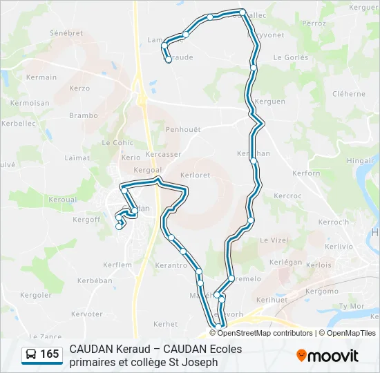 165 Bus Line Map